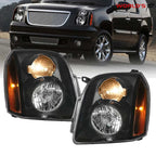 Black Trim Headlights Set for GMC Yukon Denali (2007–2014) Left + Right