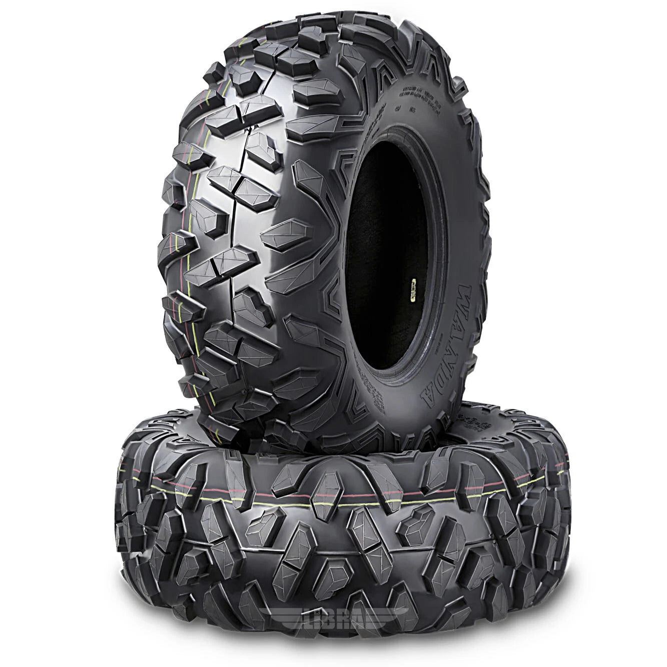 2 WANDA UTV ATV Tires 24x8-12 Deep Tread Solid Lug Non-Directional