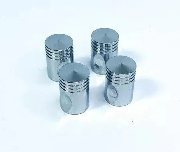 Valve Stem Air Caps Chrome Set of 4 for Tire Wheel (Universal) (—–—)