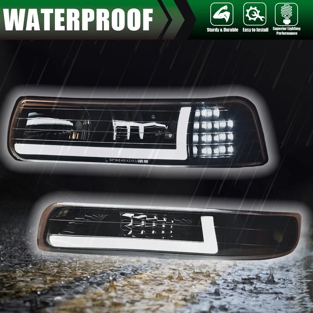 LED DRL Headlight and Bumper Lamps for Chevy Silverado 1500 2500 HD (1999–2002)
