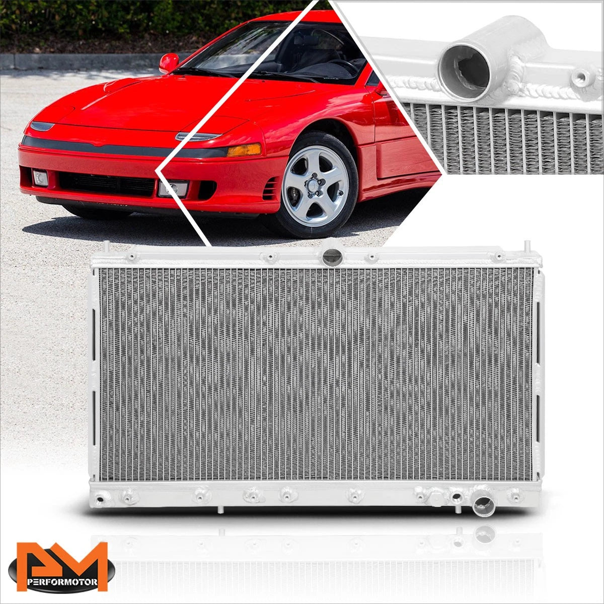 2-Row Aluminum Core Cooling Radiator for Mitsubishi 3000GT/Dodge Stealth (1991–1999)