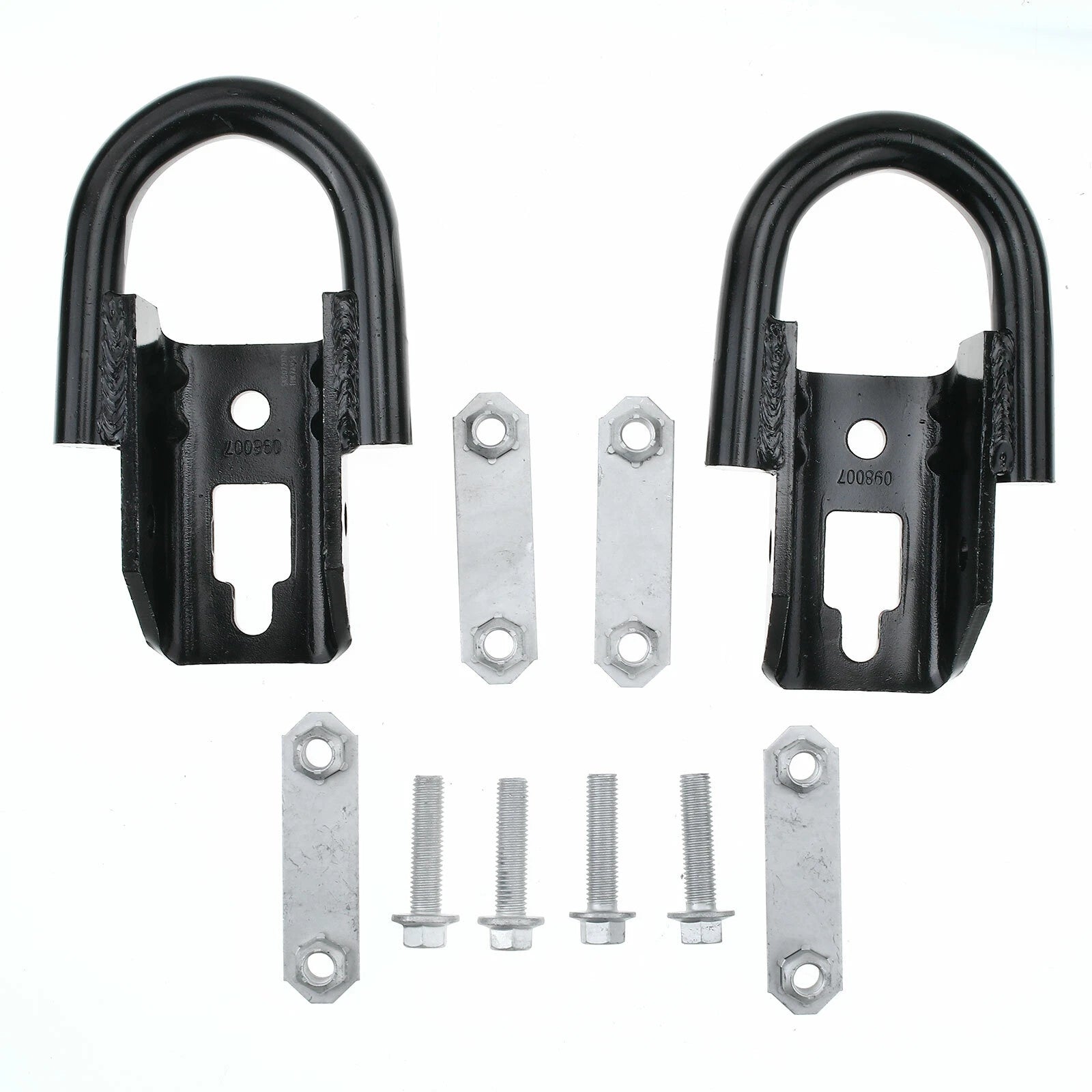 2X Black Tow Hooks with Hardware for Ford F-150 (2015–2023)