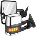 Chrome Power Smoke LED Tow Mirrors for GMC 1500/2500/3500 (1988–1998)