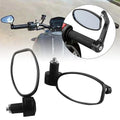 Universal 7/8" Black Bike Bar End Side Mirrors (Fits Most Models)