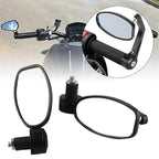 Universal 7/8" Black Bike Bar End Side Mirrors (Fits Most Models)