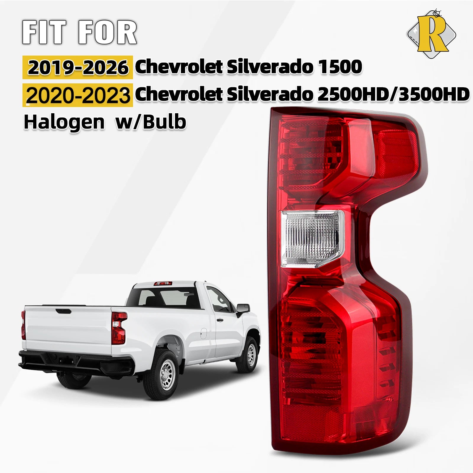 Halogen Taillight Right Passenger for Chevrolet Silverado 1500 (2019–2026)