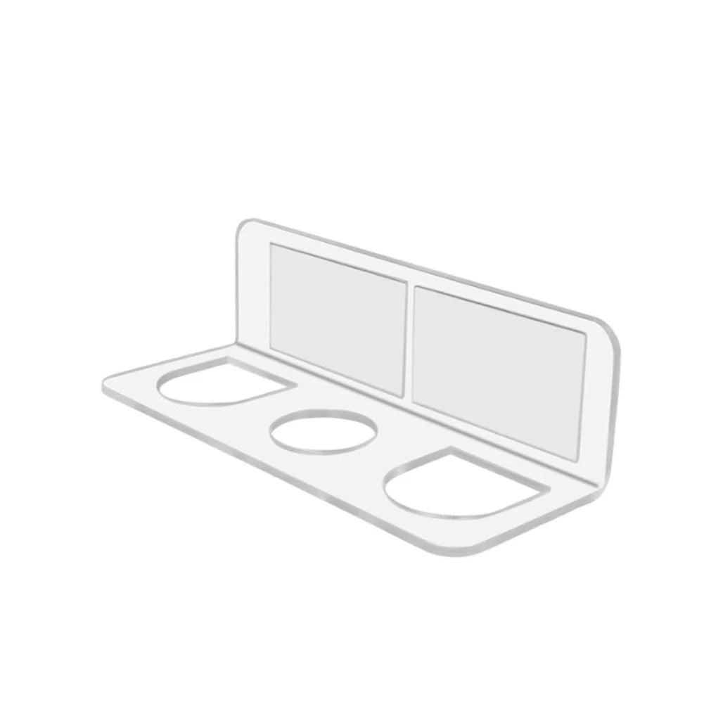 2X Acrylic Hair Brush Holder Wall Mounted Organizer with 3 Open Slots