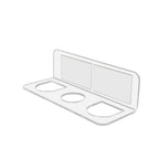 2X Acrylic Hair Brush Holder Wall Mounted Organizer with 3 Open Slots
