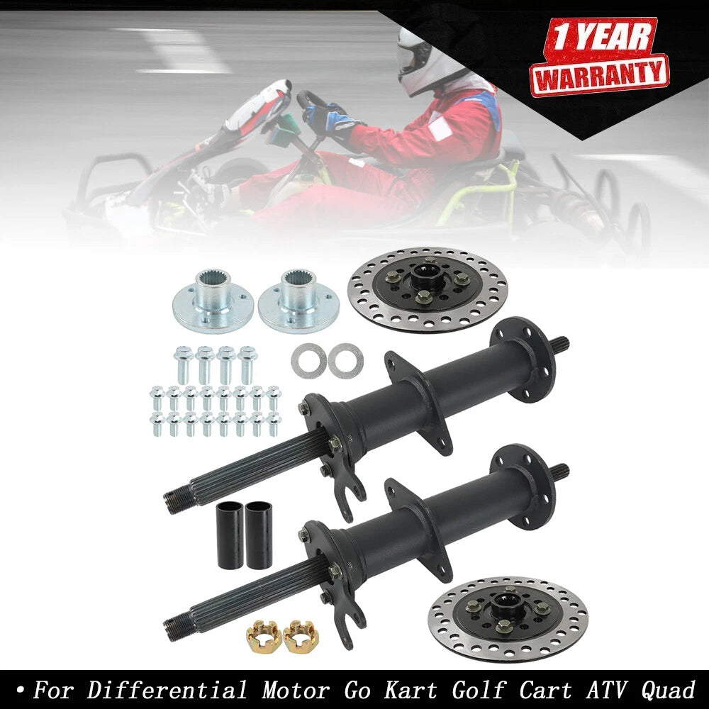 5" Wheels Rear Axle Kit with 3 Stud Hub for Go Kart Golf Cart ATV
