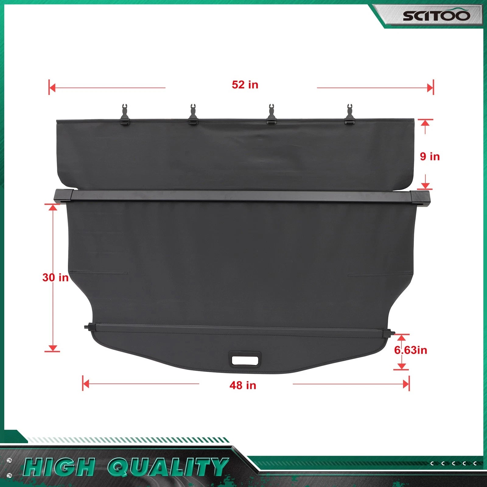 Cargo Cover for Chevrolet Equinox (2010–2017) Black Rear Trunk Security