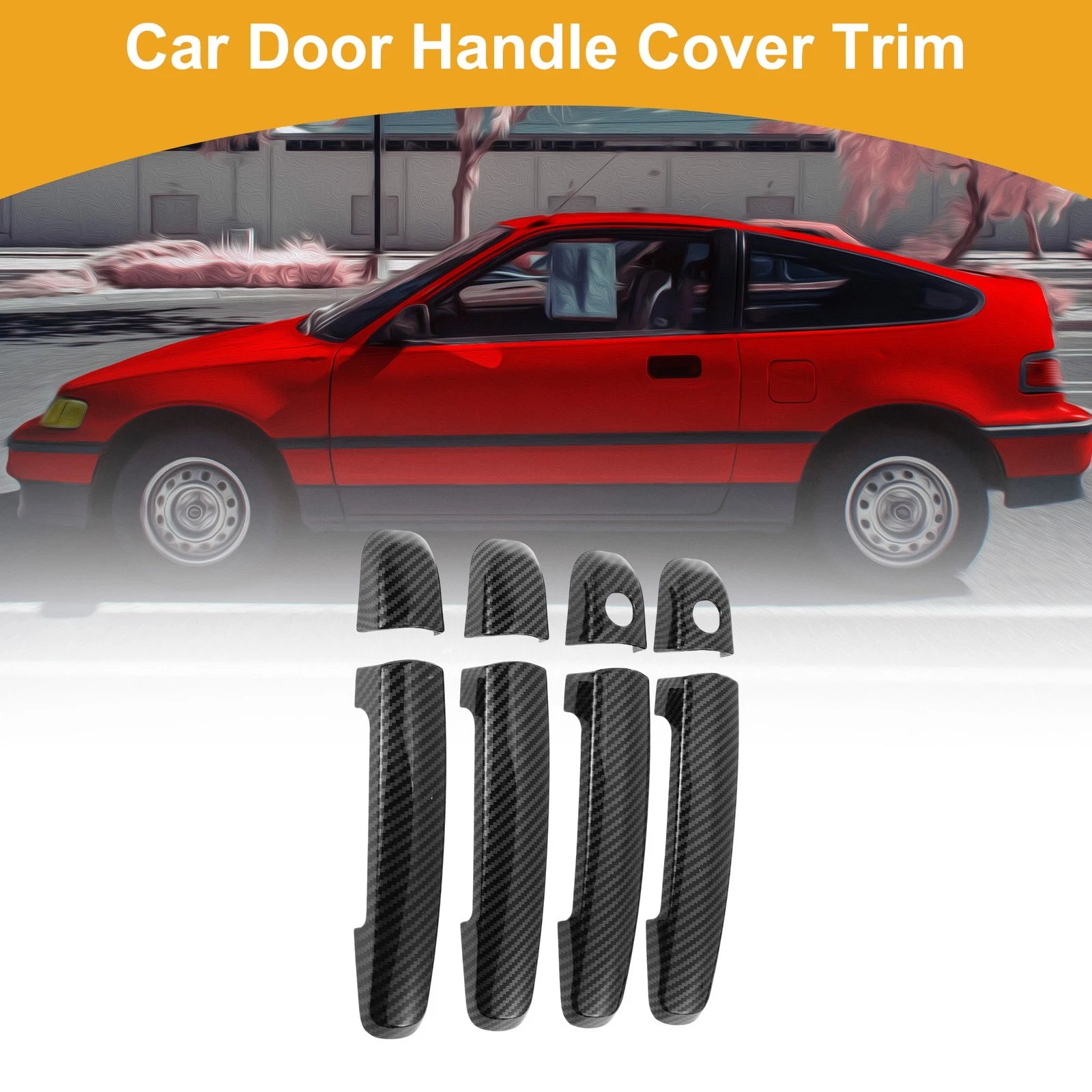 Car Door Handle Cover Trim for Suzuki Swift (2005–2017) Carbon Fiber Black