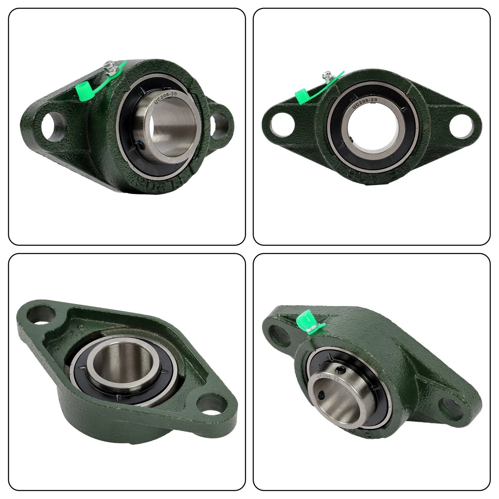 Set of 6 Pillow Block Flange Bearings for DIY Applications (1-1/4" Bore)