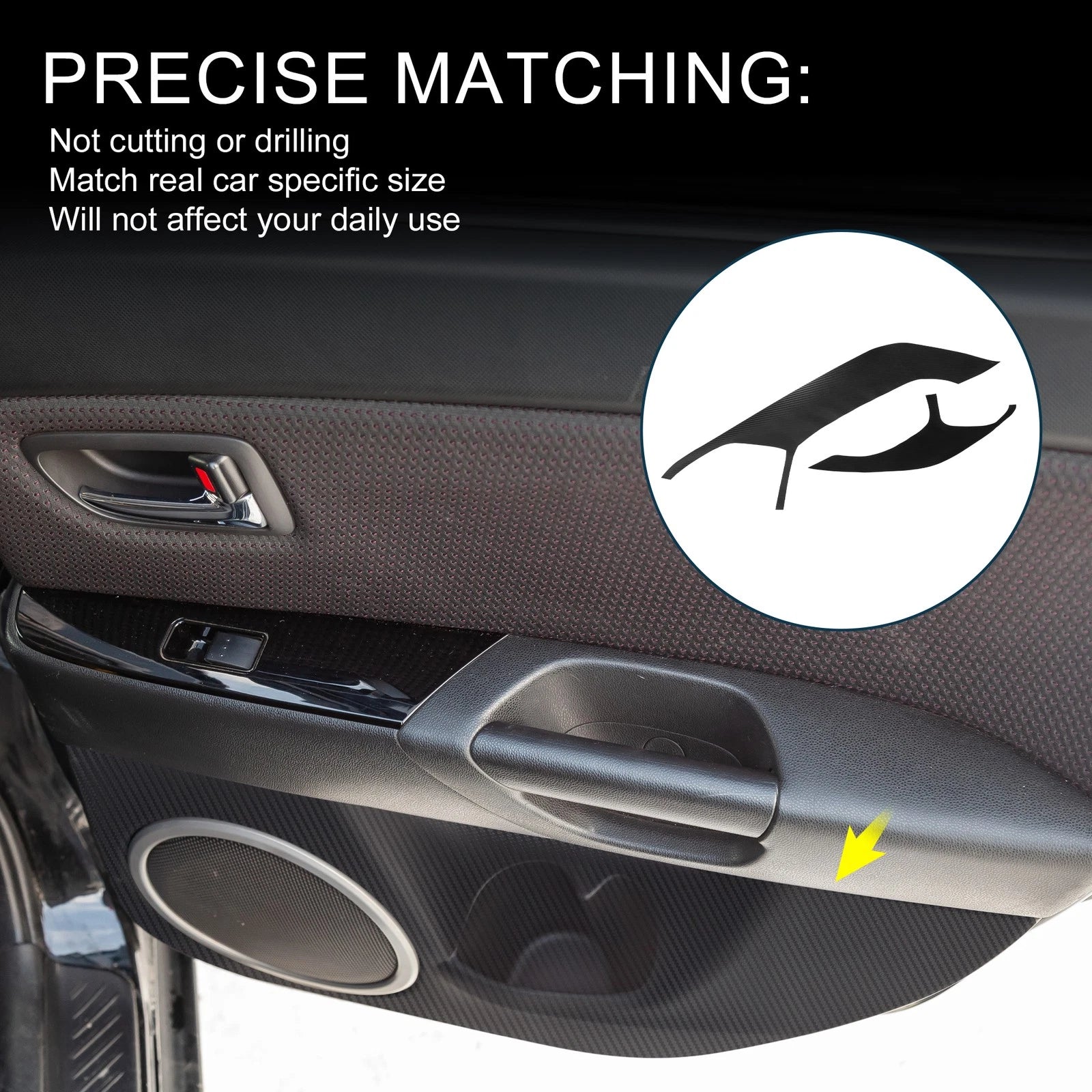 Door Kick Guard for Mazda 3 Axela (2014–2018) Black Front Rear Set