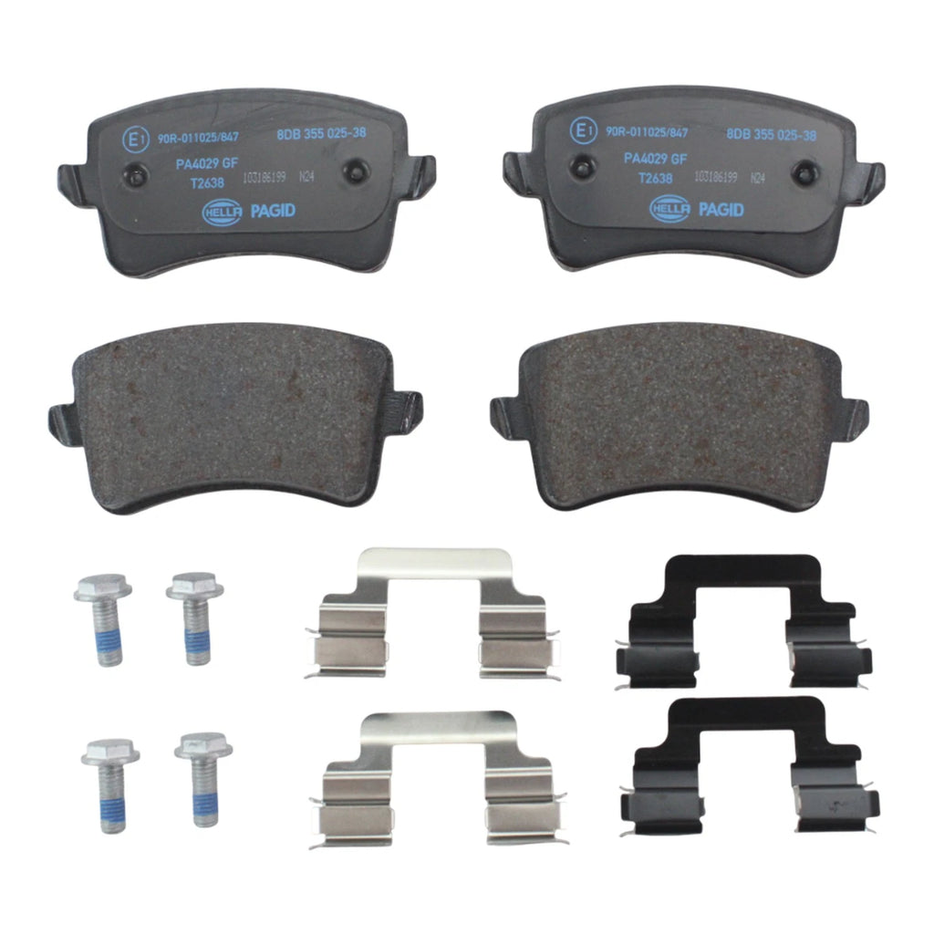 Set of 4 Hella Rear Low-Met Disc Brake Pads for Audi Q5 SQ5 S4 S5 (2009–2023)