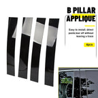 4X Black Door Window Pillar Trim Covers for Cadillac Escalade (2007–2014)