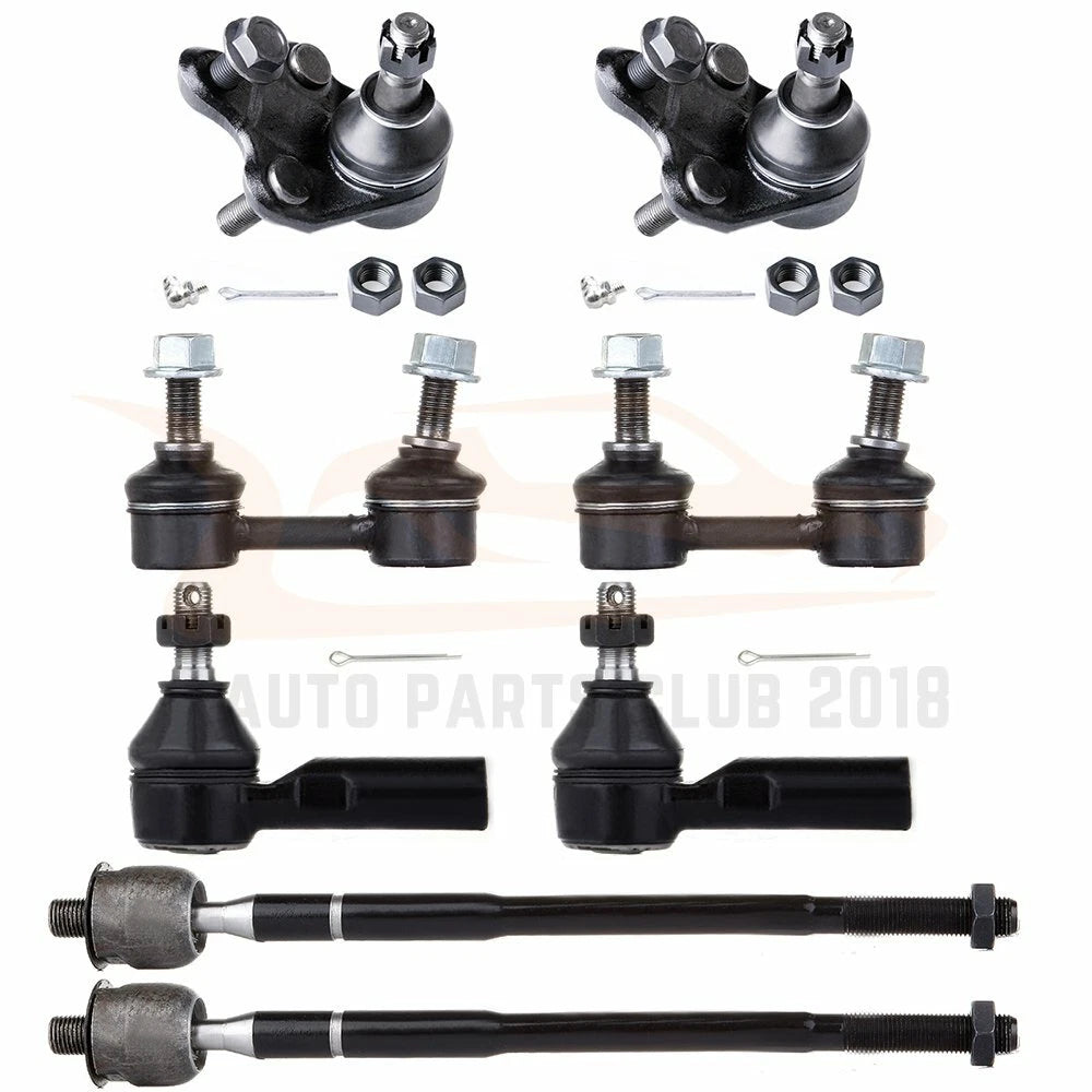 Set of 8 Inner Outer Tie Rods & Ball Joints for GEO Prizm & Toyota Corolla (1998–2002)
