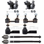 Set of 8 Inner Outer Tie Rods & Ball Joints for GEO Prizm & Toyota Corolla (1998–2002)