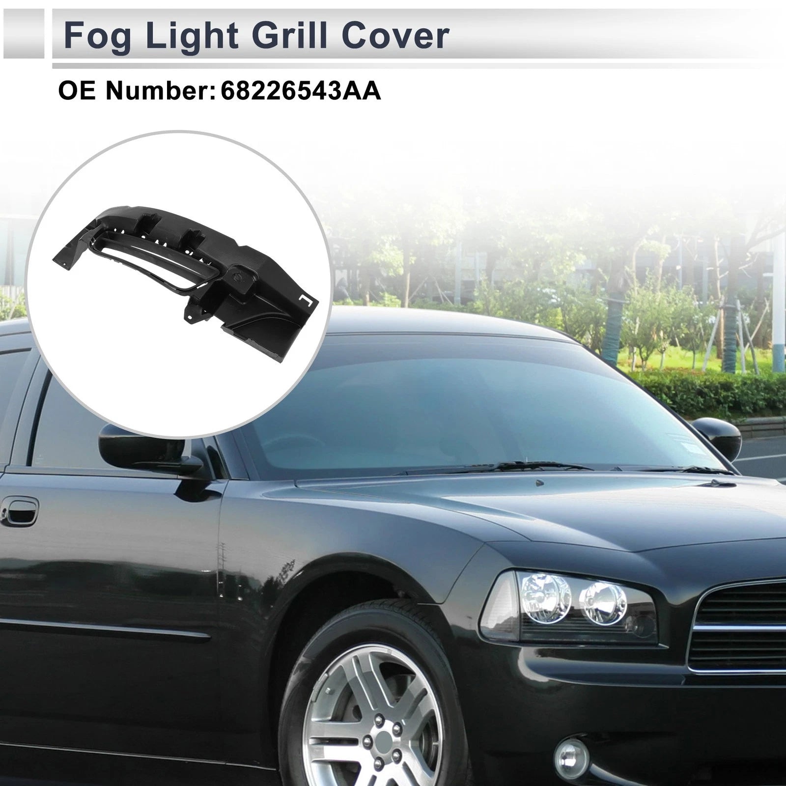 1 Pc Fog Light Grill for Dodge Charger (2015–2016) No. 68226543AA