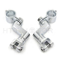 Chrome 1" Offset Bowleg Foot Peg Mounts for Harley