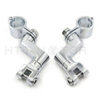 Chrome 1" Offset Bowleg Foot Peg Mounts for Harley