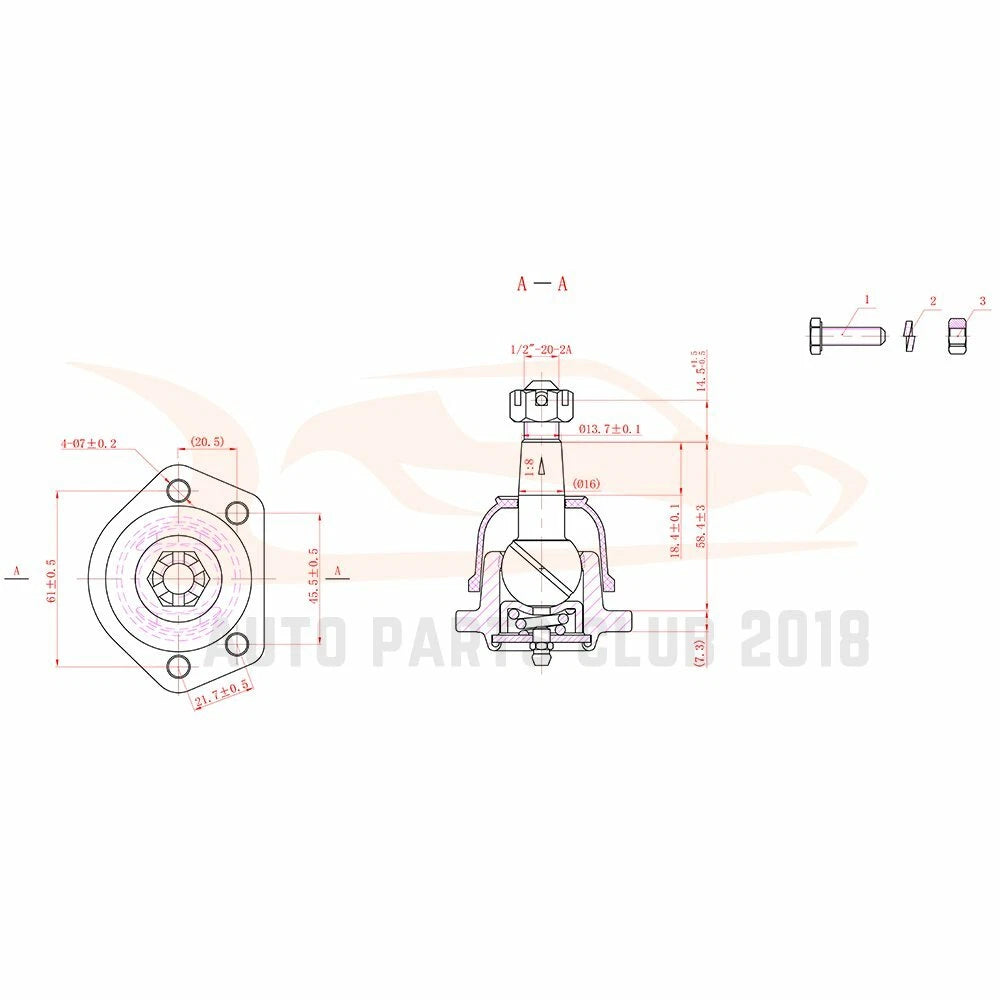 Set of 4 Upper & Lower Ball Joints for Chevelle GTO Camaro Nova Cutlass (1964–1972)
