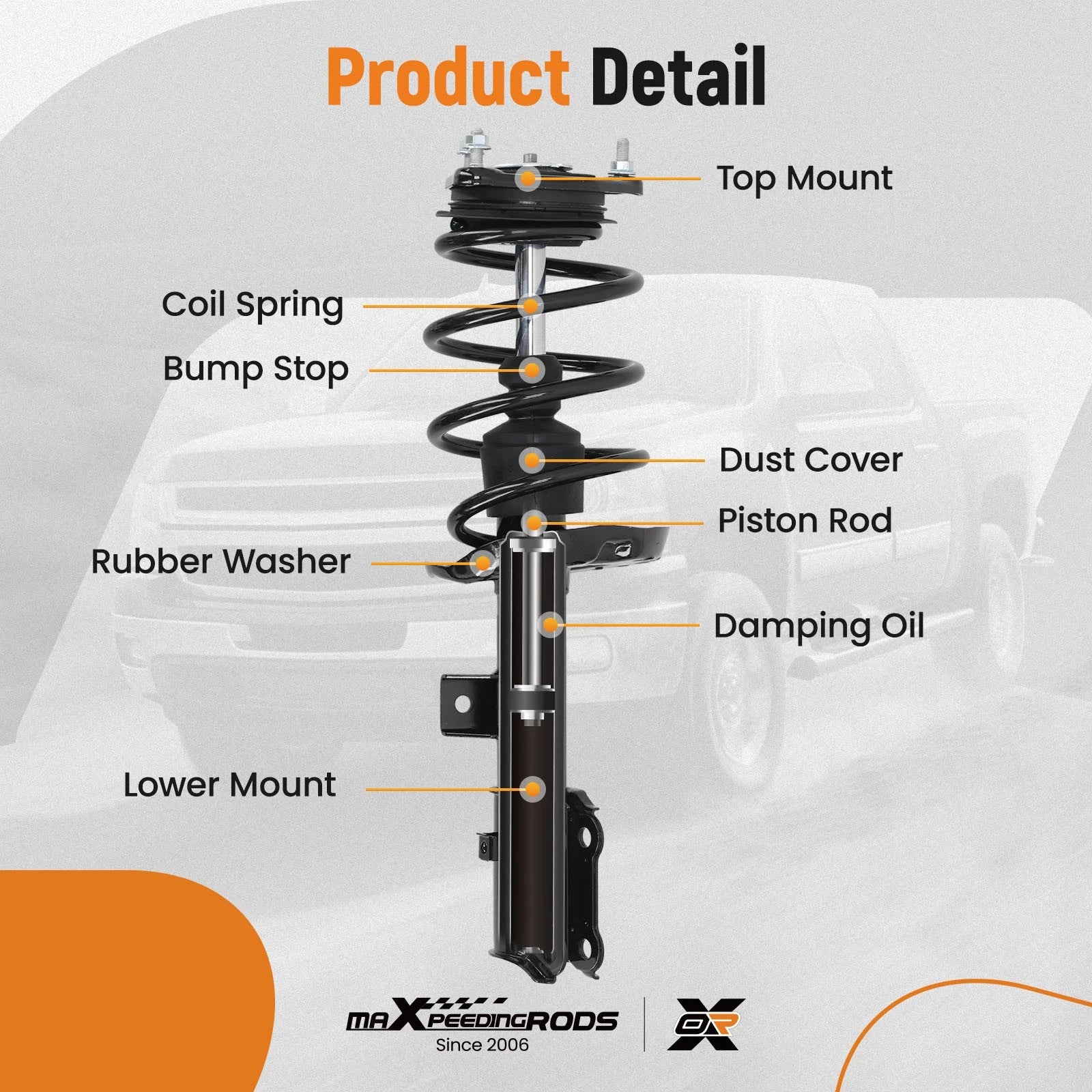 2X Front Strut Spring for Kia Soul (2014-2019)