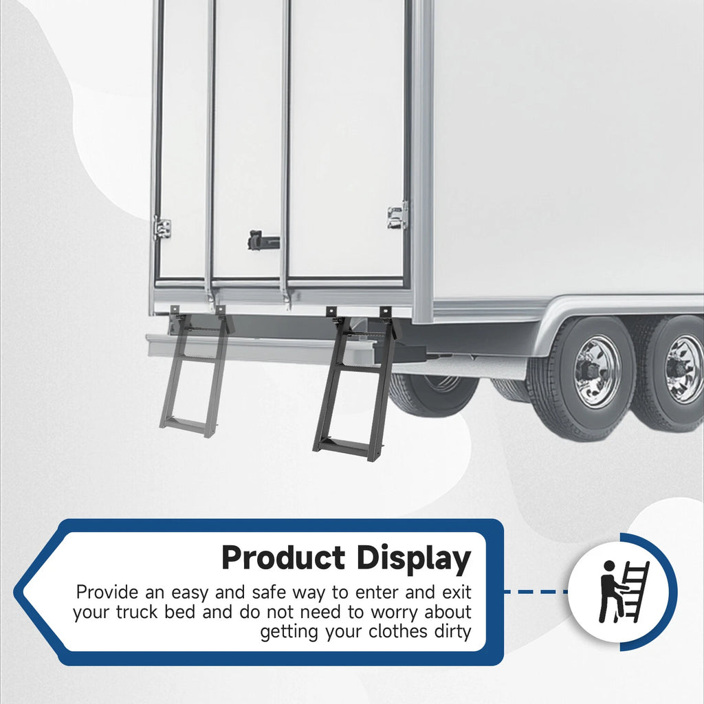 2X Retractable Tailgate Ladder for Truck (27")