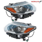 Set of 2 Projector Headlights for Nissan Rogue (2017–2019) Chrome Halogen