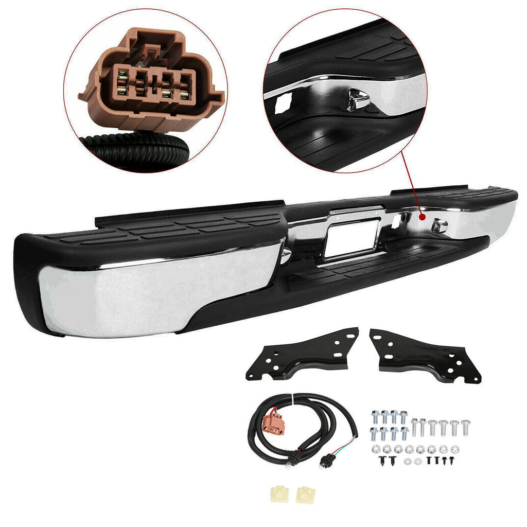 Chrome Rear Bumper for Chevy Silverado GMC Sierra 1500 (1999–2007)