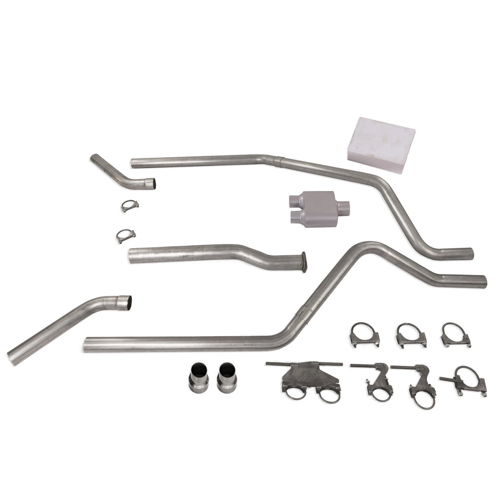 3" Dual Exhaust Kit for Dodge Ram 1500 (2019–2025) 1 Chamber Muffler Corner E
