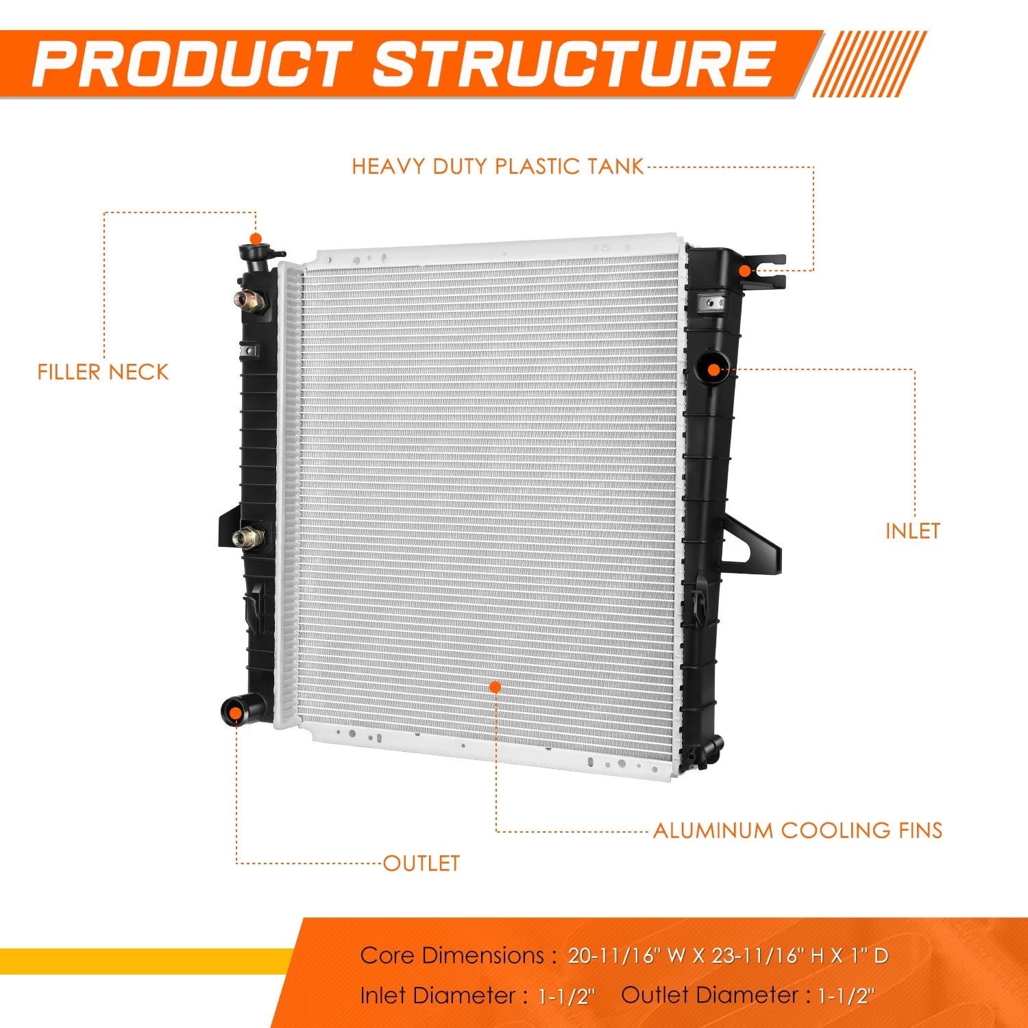 Aluminum Core OE Radiator for Ford Ranger/Explorer Sport Trac (1998–2011) DPI-2173