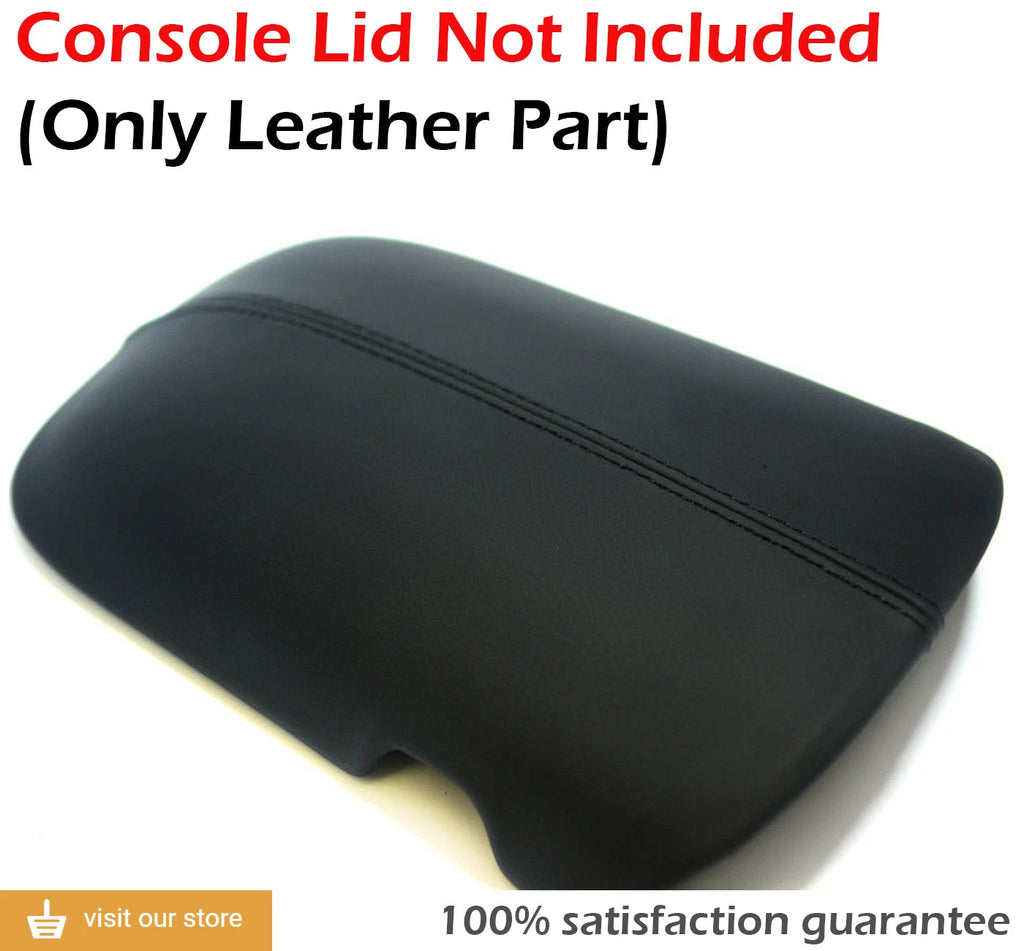 Center Console Armrest Cover for Ford Mustang (2015–2019) Black Vinyl Leather