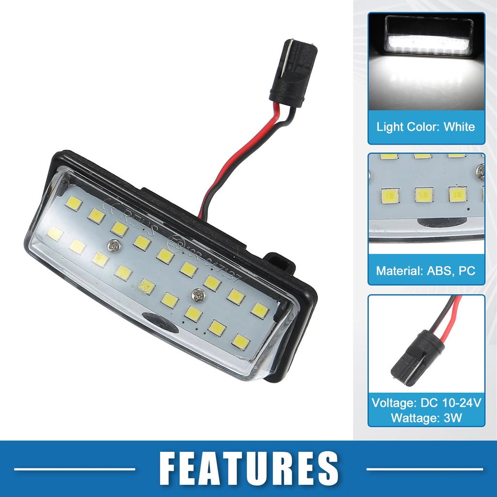 2X White 3528SMD LED License Plate Light 26510-9Y00A for Nissan Altima (2016–2018)
