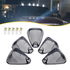 Set of 5 Smoked Lens White LED Cab Roof Marker Lights for Ford F250 F350 (1999–2016)