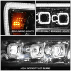 Pair of Chrome Amber LED Headlights for Ram 1500 Big Horn Laramie (2019–2024)