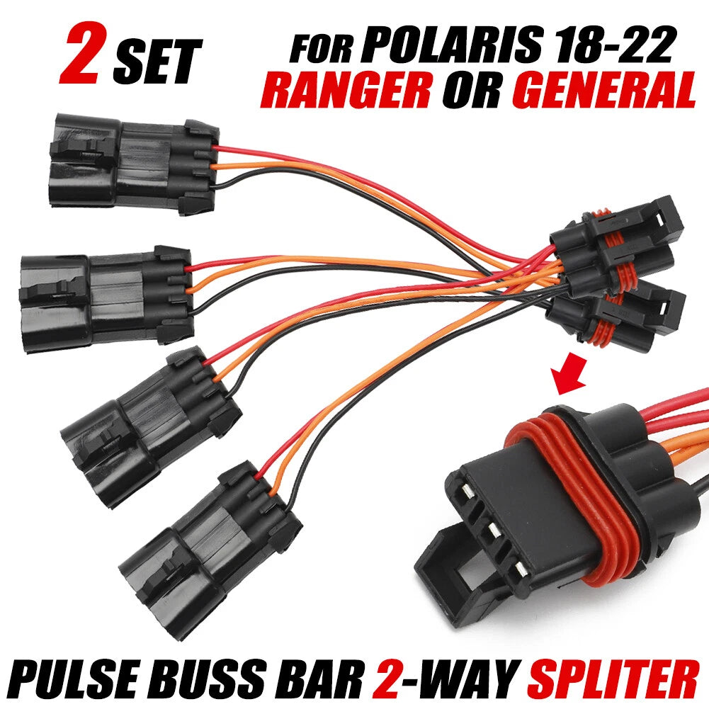 Set of 2 Pulse Buss Bar 2-Way Splitter Wire for Polaris Ranger/General (2018–2022)