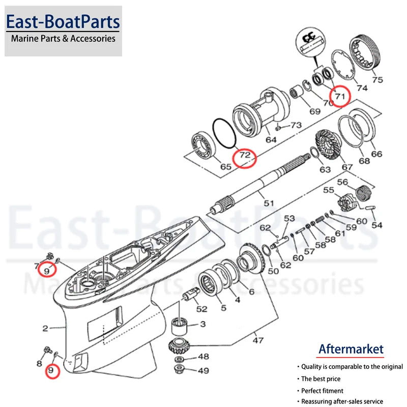 Seal Kit with O Ring 93211-10232 for Yamaha Outboard
