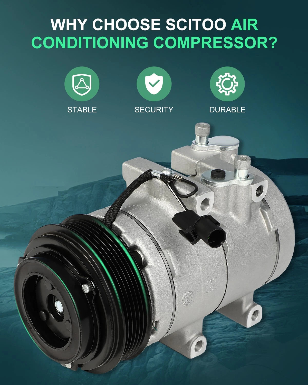 A/C Compressor and Clutch for Kia Sedona (2002–2005) 57119