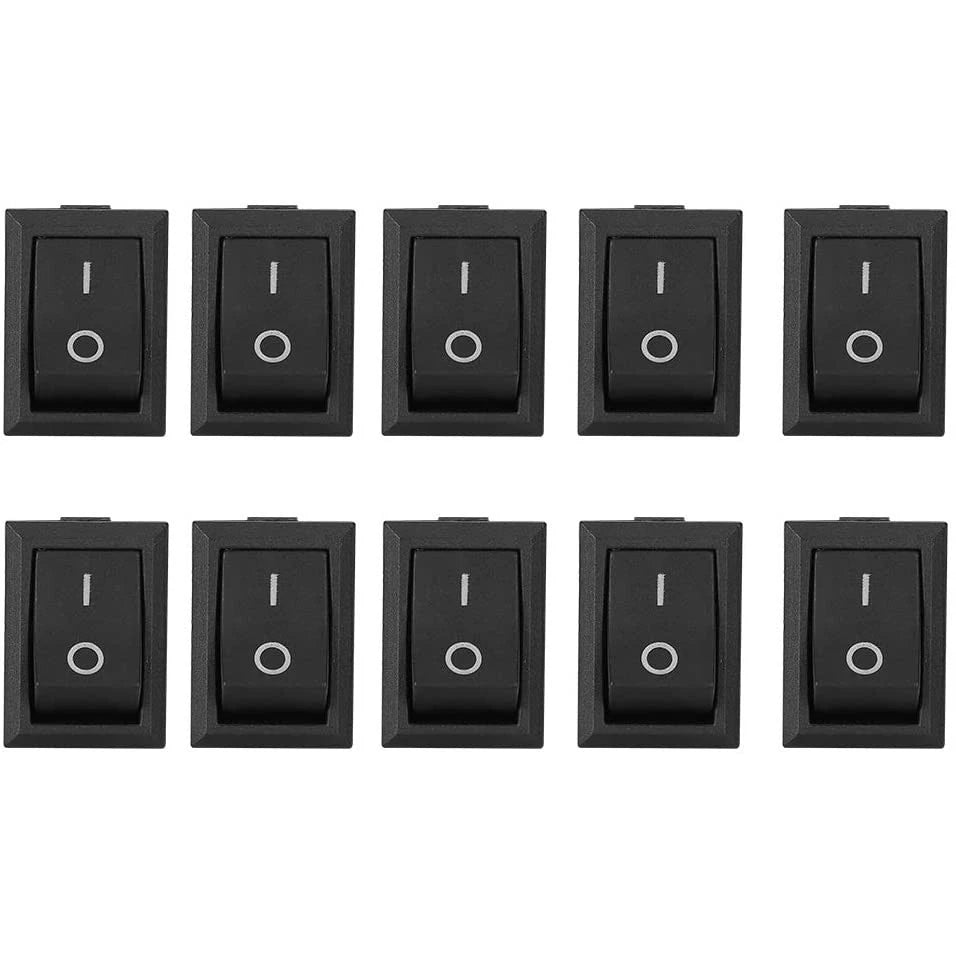 10x Mini Rocker Switch 2 Pin ON-OFF SPST 125VAC/6A for Automotive (N/A)