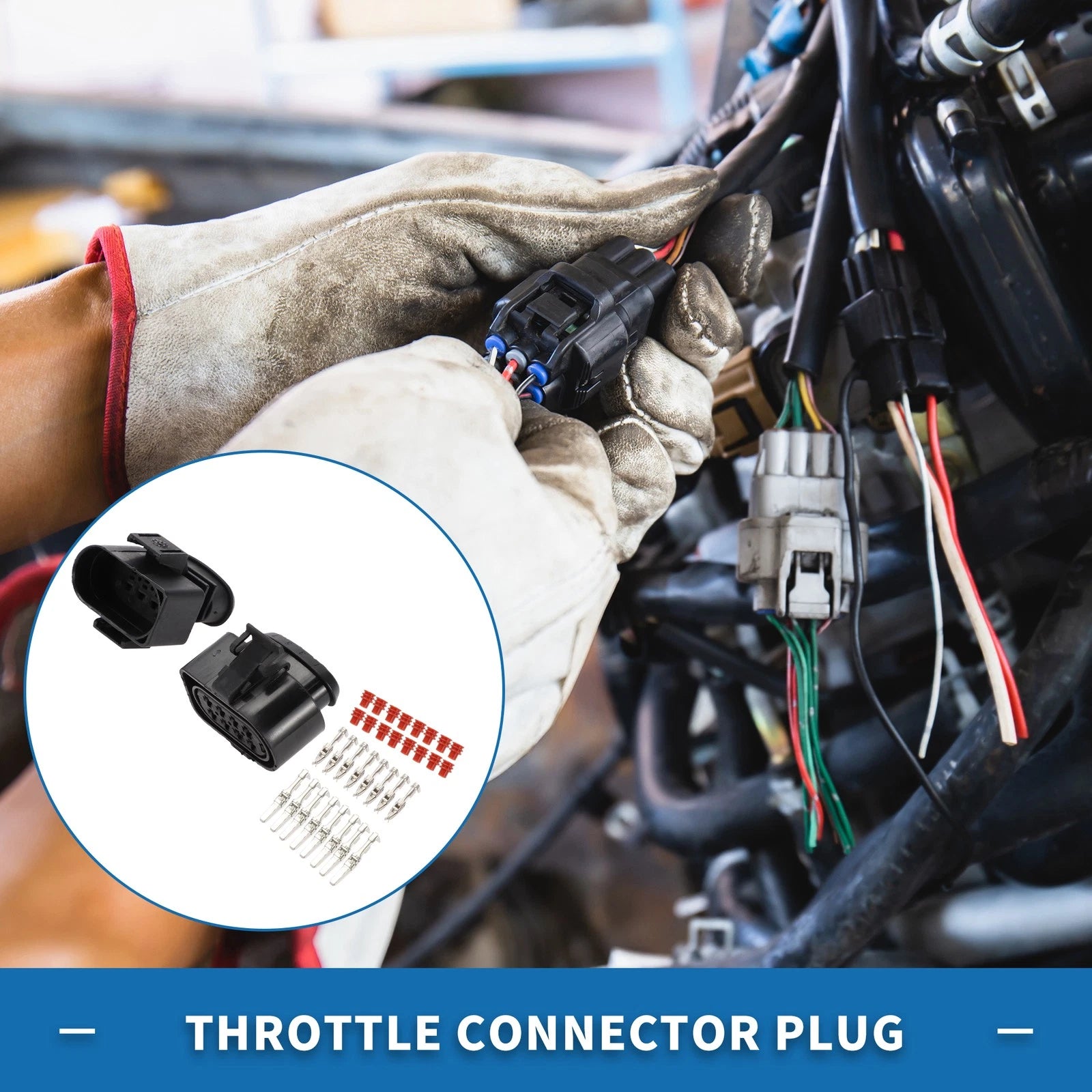 8 Pin Throttle Connector Plug for Volkswagen Audi (No. 3A0973734/3A0973834)