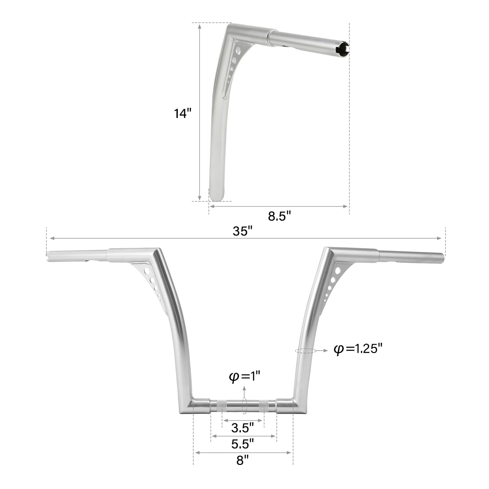 14" Fat 1 1/4" Handlebar Hanger for Harley FLST FXST Dyna