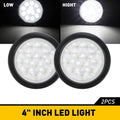 2X 4 Inch Round 24 LED Reverse Backup Tail Lights for Truck (EXV)