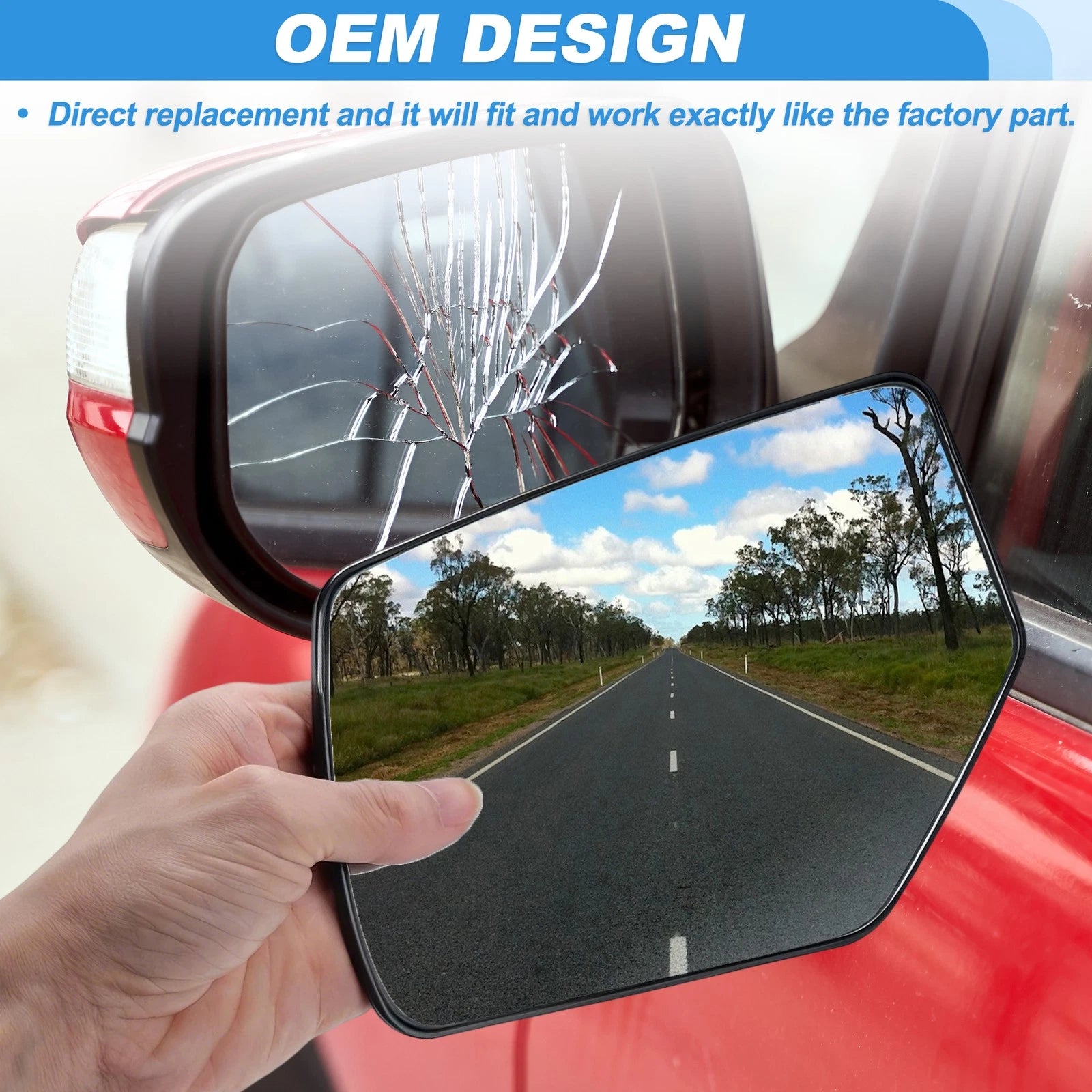 Left Side Heated Mirror Glass for Chevy Suburban Tahoe (2015–2020) 22976561