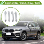 Exterior Door Handle Cover Trim for BMW X3 (2018–2022) Silver Tone