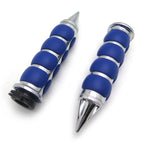 Chrome Blue Rubber Handlebar Grip for Suzuki Kawasaki Yamaha Honda