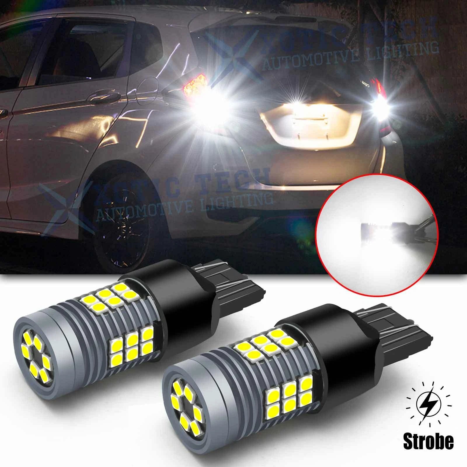 7443 LED Blink Strobe Reverse Light Bulbs for Honda Accord/Civic/Odyssey (2018–2022)