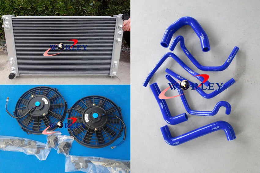 Radiator & Fans Black Hose for Holden Commodore V8 GEN3 VT VX VU HSV LS1 (1997-2006)