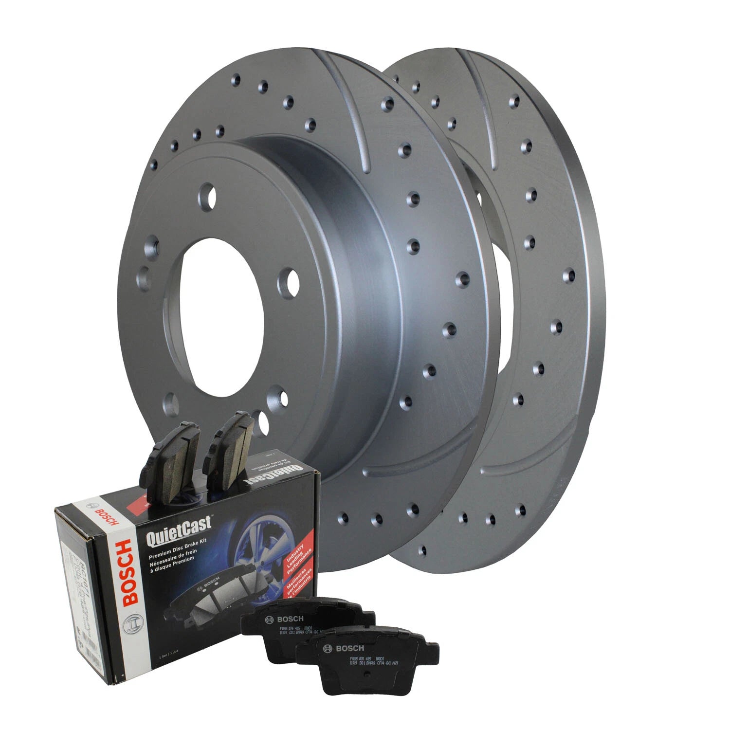 Rear Brake Kit 262mm Drilled Rotors & Bosch Ceramic Pads for Elantra GT (2013–2018)