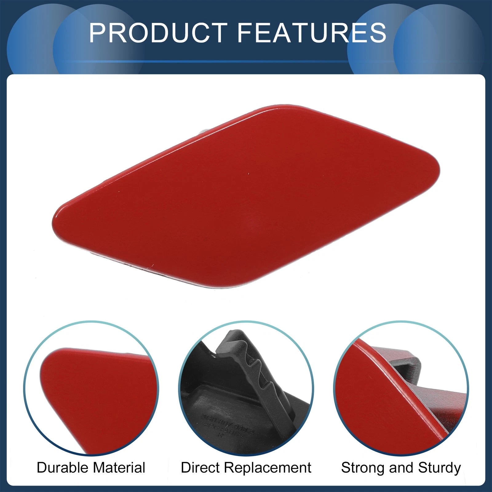 Front Right Washer Nozzle Cover Cap for Volkswagen Passat B8 (2015–2022) Red