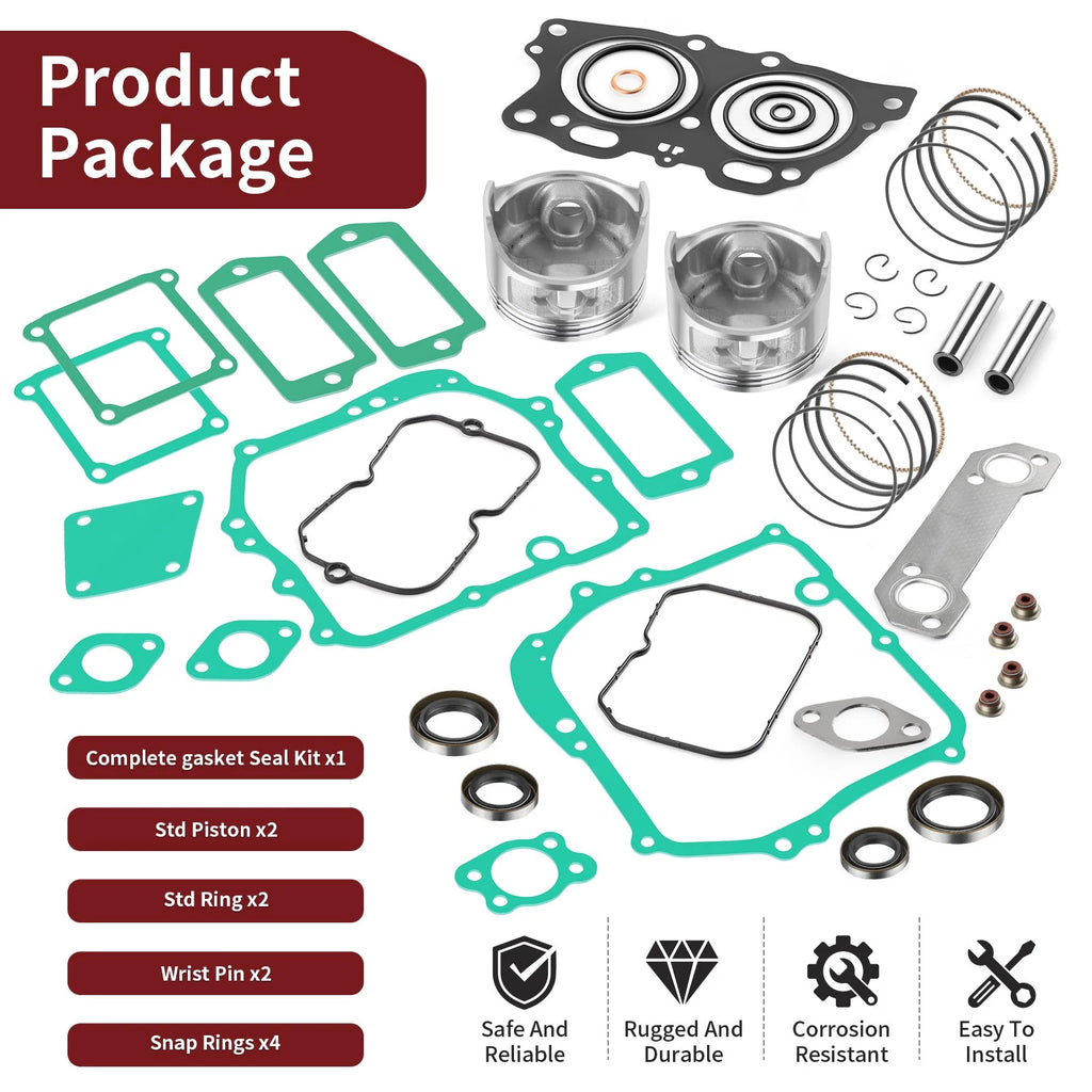 Gasket Seal Piston Ring Rebuild Kit STD for EZGO Golf Cart Robin 350cc (1996–2008)